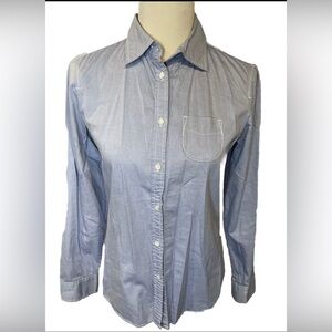 Gap Boyfriend Fitted Steel Blue Button Down Oxford Blouse Women’s Sz. 4